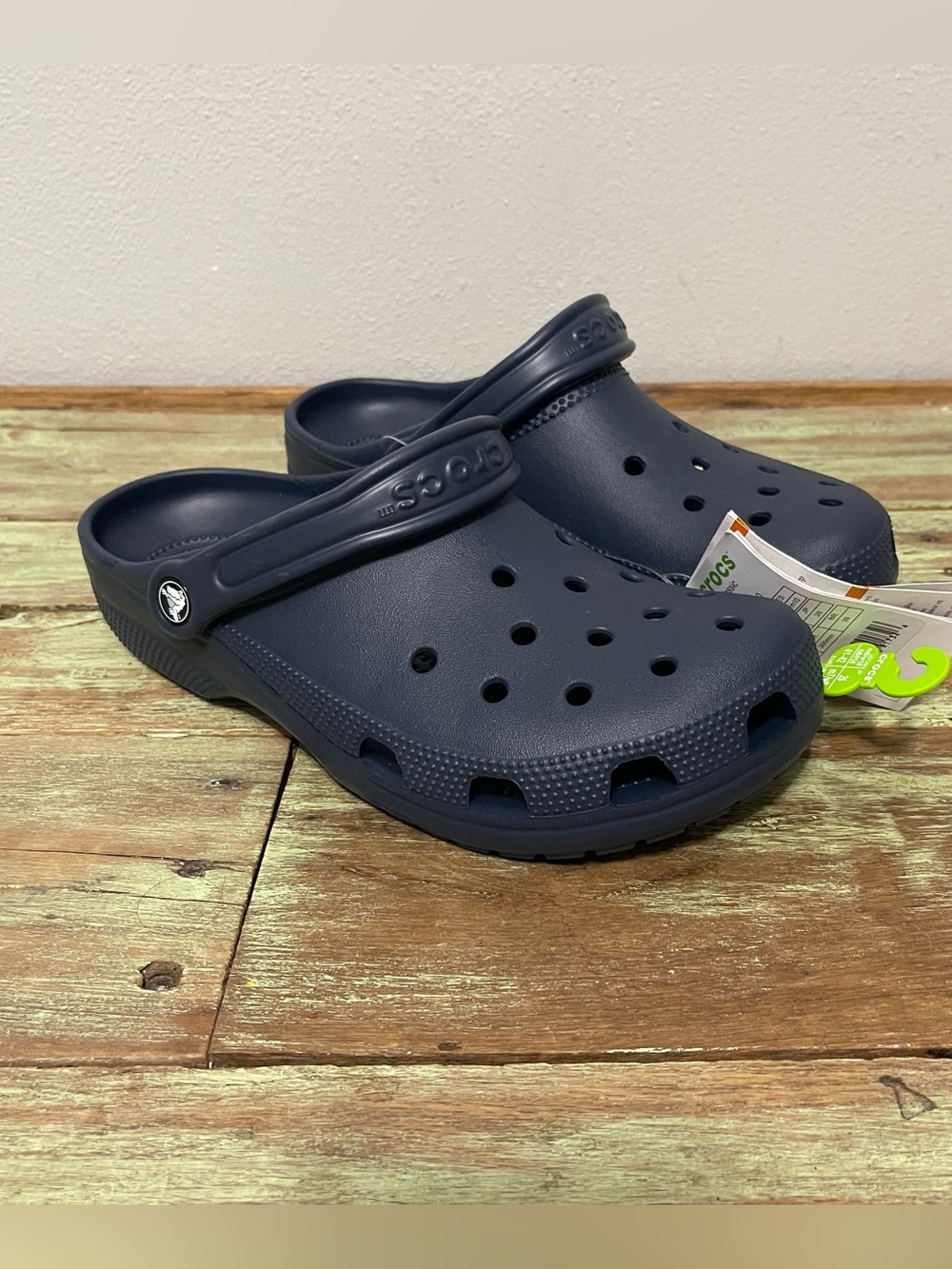 Crocs Classic Slip On Rubber Clogs Navy Blue Lightweight New Womens 10